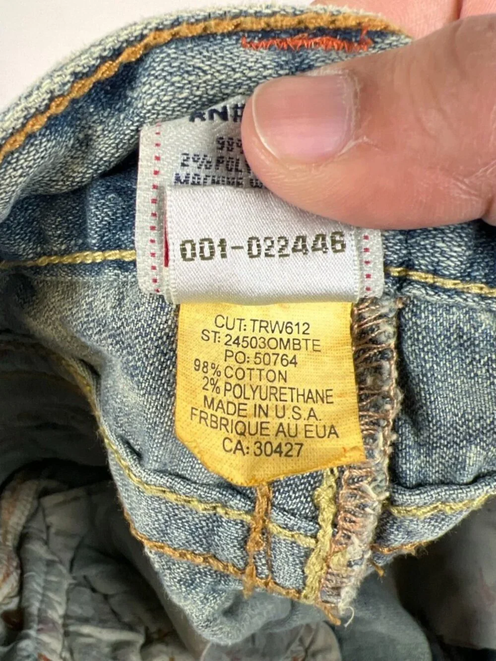 DEADSTOCK True Religion Joey Big T Jeans 28 Made in USA NWT Vintage Indigo Flare - Picture 4 of 12